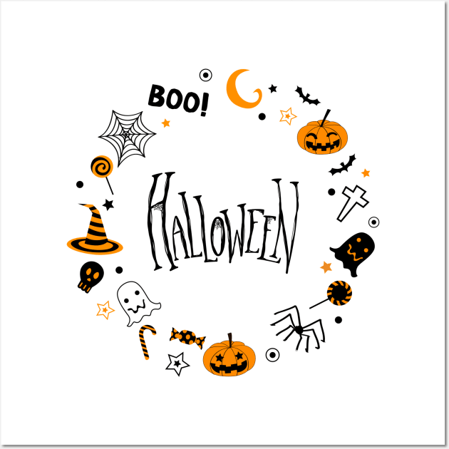 Boo! Halloween Ghostly Delight Wall Art by neverland-gifts